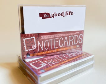 Letterpress Nebraska Grußkarten Set, The Good Life, Dankeskarten