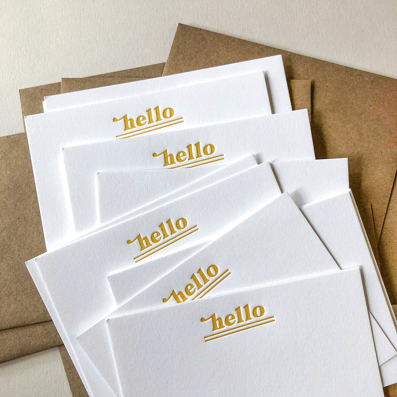 Hello Note Card Hello Notecards, A2 Notecards, Notecard Set - Etsy
