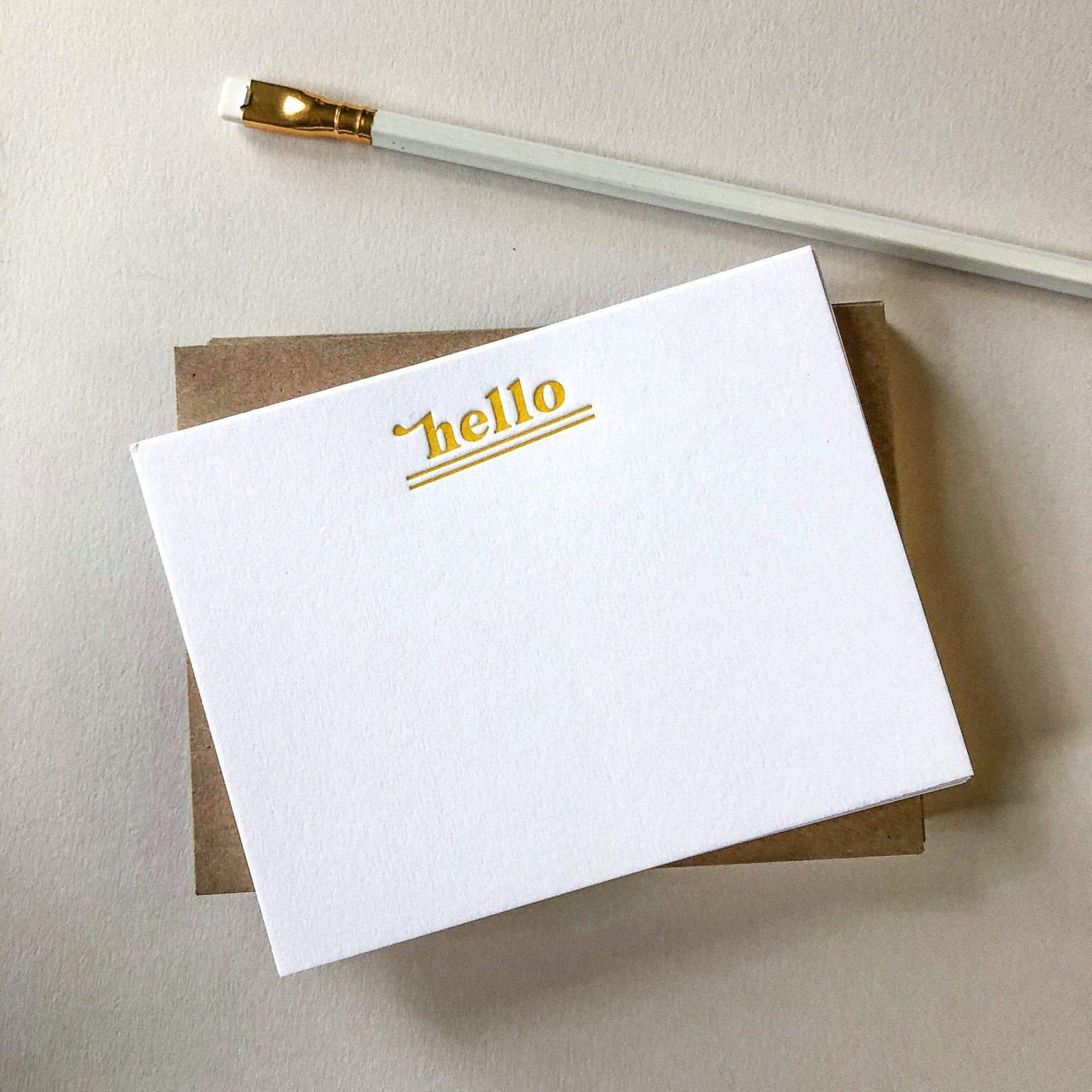 Hello Note Card Hello Notecards, A2 Notecards, Notecard Set - Etsy