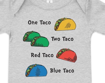 One Fish, Two Fish, Red Fish, Blue Fish, TACOS Baby Onesie, Cinco de Mayo, Taco Tuesday Onesie, Bodysuit