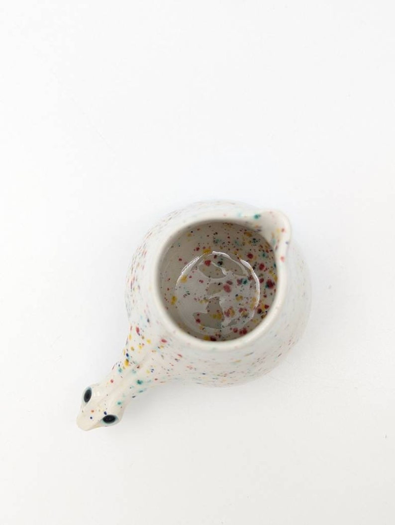 Milk/Sauce/Oil cup. Short Legged Confetti Brontosaurus With Line On It's Back image 9