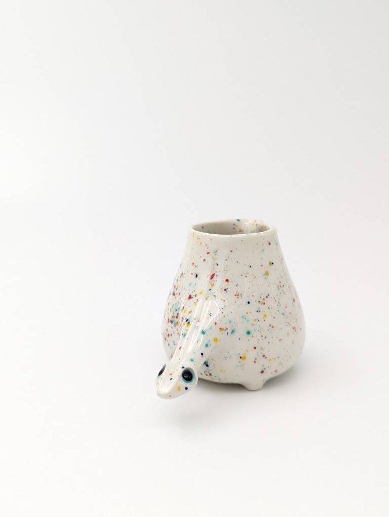 Milk/Sauce/Oil cup. Short Legged Confetti Brontosaurus With Line On It's Back image 6