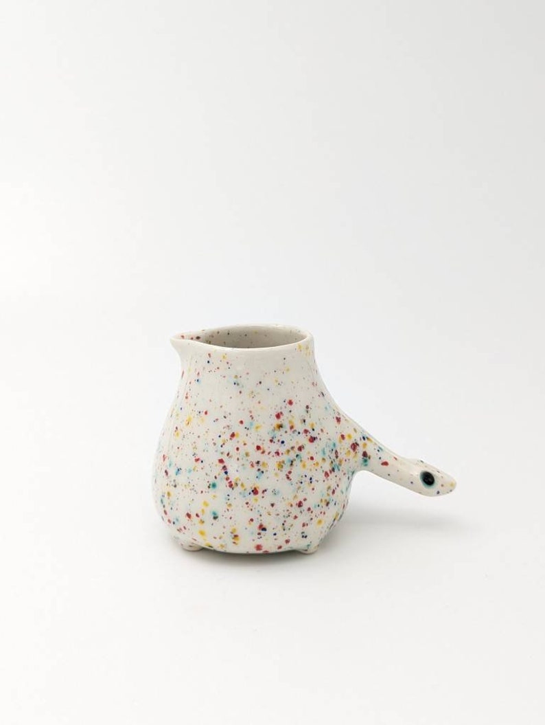 Milk/Sauce/Oil cup. Short Legged Confetti Brontosaurus With Line On It's Back image 10