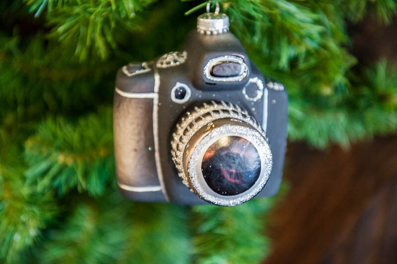 Vintage inspired glass camera ornament with metallic paint and Etsy