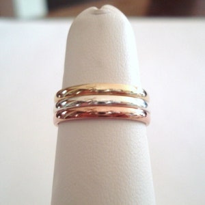 10 K. Solid Gold Comfort Fit 2 mm. Wide(width) Band or Stacking Ring Hand Made in U.S.
