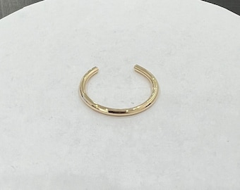 14 K. Solid Gold Round Wire Toe Ring 1.50 mm. Wide(width) Band or Stacking Ring Hand Made in U.S.