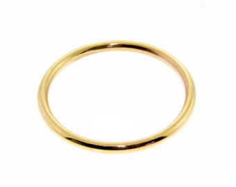 10 K. Solid Gold Round Wire 1.50 mm. Wide(width) Band or Stacking Ring Hand Made in U.S.