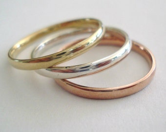 14K Gold Ring Plain Jane Gold Ring Simple 14K Yellow Gold Ring 14 Karat Gold Plain Square Band