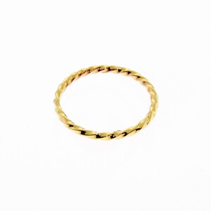 14 K. Solid Gold Twisted 1.50 mm. Widewidth Band or Stacking Ring Hand Made in U.S. image 5