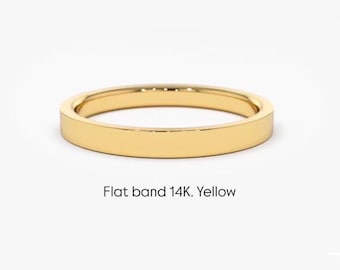 14 K. Solid Gold Traditional 2 mm. Band or Stacking Ring Hand Made in U.S.