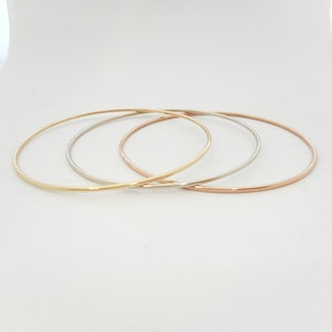 Handmade 10K/14K Solid Gold Stacking Bangle Bracelet (1.50mm)