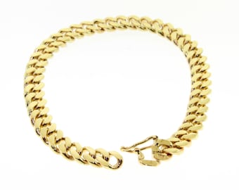14 K. Solid Gold(Not Hollow) Cuban Link Bracelet Interlocking Link Stacking Bracelet (22 Grams 7 inches)