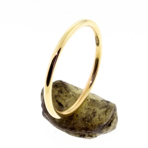 14 K. Solid Gold Round Wire 1.50 mm. Wide(width) Band or Stacking Ring Hand Made in U.S.