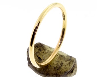 14 K. Solid Gold Round Wire 1.50 mm. Wide(width) Band or Stacking Ring Hand Made in U.S.