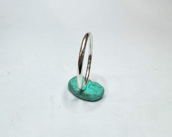 0.925 Silver Solid Round Wire 1.50 mm. Wide(width) Band or Stacking Ring Hand Made in U.S.