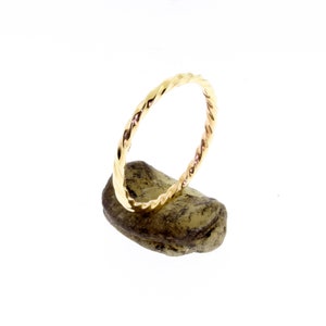 14 K. Solid Gold Twisted 1.50 mm. Widewidth Band or Stacking Ring Hand Made in U.S. image 2