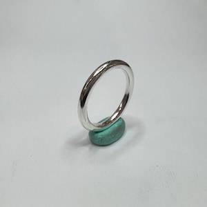 0.925 Silver Solid Round Wire 2.00 mm. Wide(width) Band or Stacking Ring Hand Made in U.S.