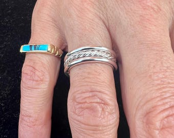 Handmade Sterling Silver Stacking Ring Set: 2mm Round Wire Bands