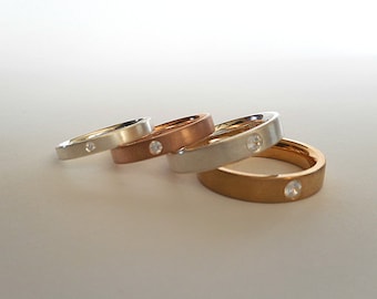 Solid 14 K Gold 2.5 mm,3 mm,3.5 mm,4 mm Comfort Fit Wedding Band Ring