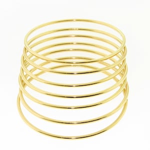 Seven Day (Semanario) Bangle Bracelet 10 K. Or 14 K. Solid Gold(Not Hollow) 1.50 mm. Round Wire(24 to 37 grams) Stacking Set Of 7 Bangles