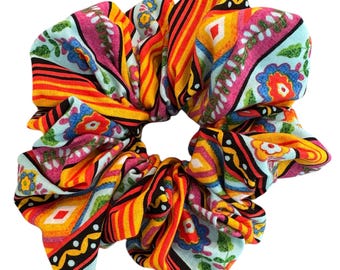 Coletero extragrande con estampado floral mexicano multicolor