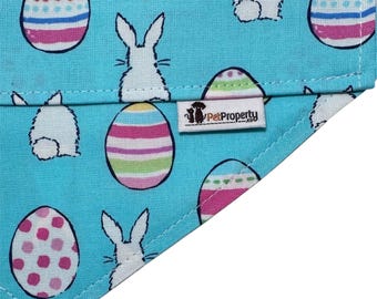 Over the Collar Pet Bandana - Easter Bunny  with eggs