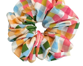 Coletero extragrande de tela vichy multicolor