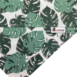 Over the Collar Pet Bandana - Monstera Green plant