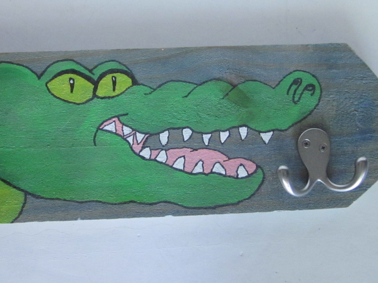 Adorable ALLIGATOR Wooden Wall Plaque with Hooks for Hanging Etsy