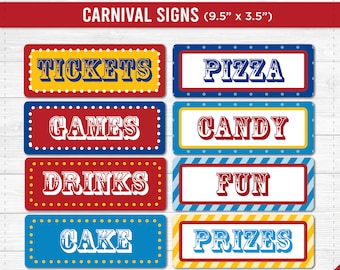 Carnival Party Signs | Etsy