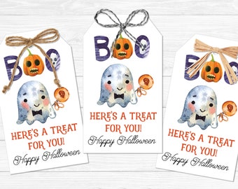 Boo Here's a Treat For You Gift Tags - Halloween Gift Tags - Instant Download PDF File - Neighbor Holiday Gift