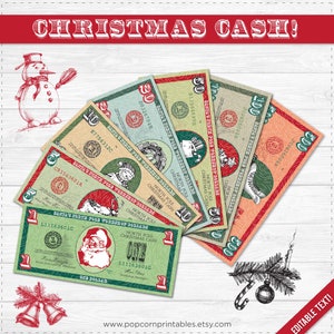 Weihnachtsbargeld - Spielgeld - Sofortiger Download PDF-Datei - Schulfeier - Bearbeitbare Textdatei - Belohnungssystem für Schüler - Heimspaß