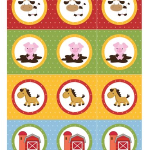 Cute Farm Animal Cupcake Toppers &amp; Wrappers Printable Instant Download ...