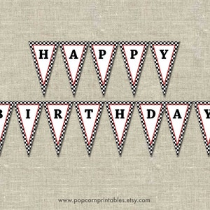 Race Car Pennant Banner- Editable Text PDF- Instant Download ...