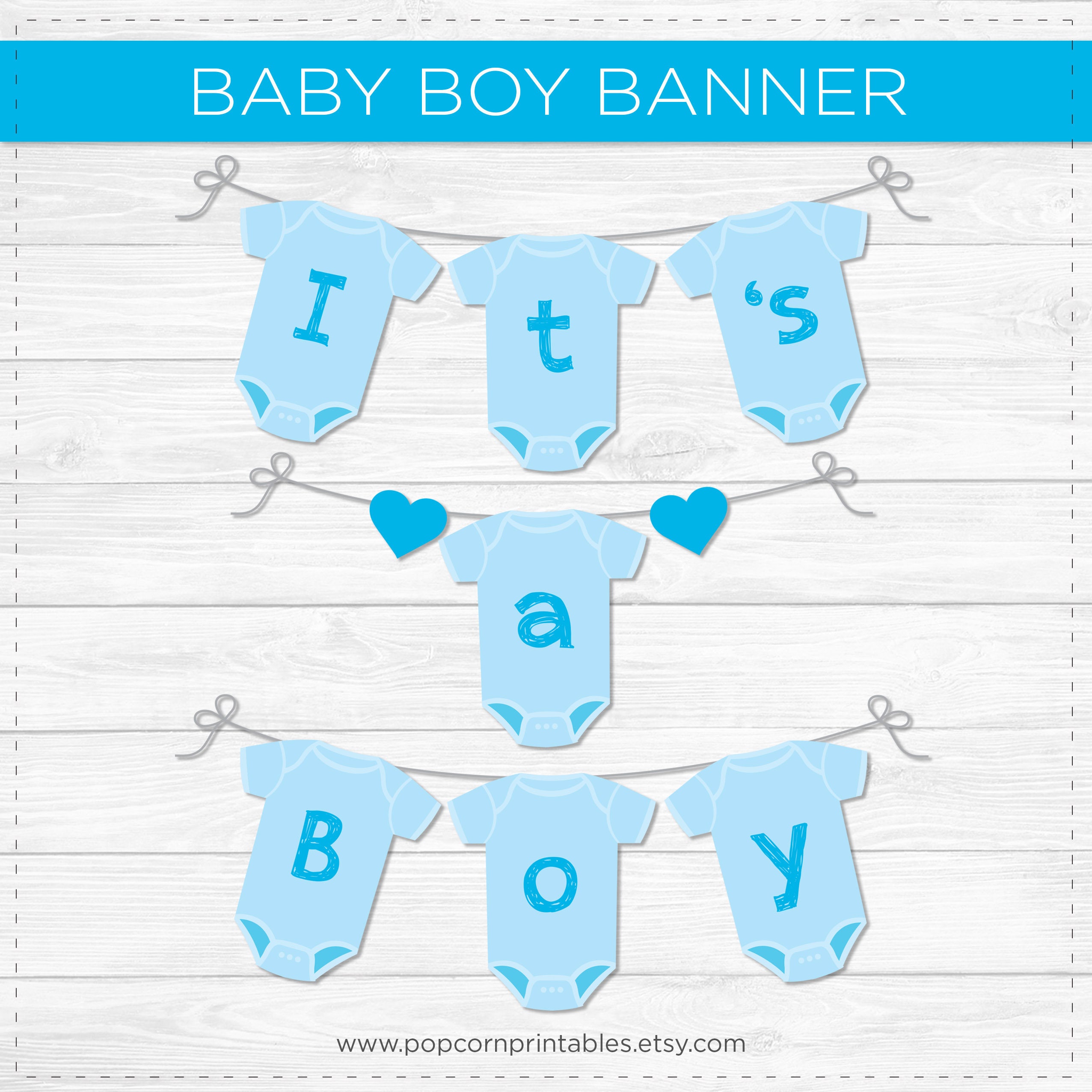 Baby Boy Banner Baby Shower It's a Boy DIY Instant Etsy