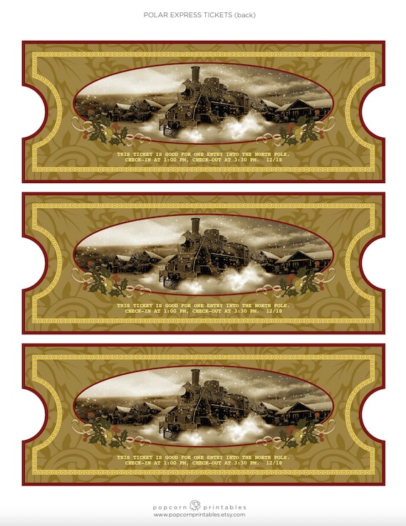 north pole express tickets fully editable instant download etsy canada