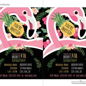 Flamingo Invitations Printable Editable Text PDF Instant Download Flamingo Invitations Printable Editable Text PDF Instant Download