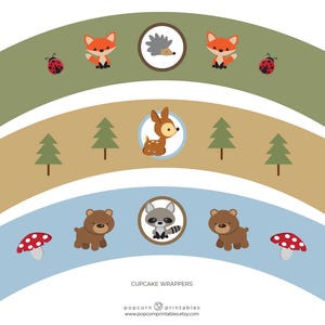 Woodland Animal Cupcake Toppers & Wrappers - Printable- Instant ...