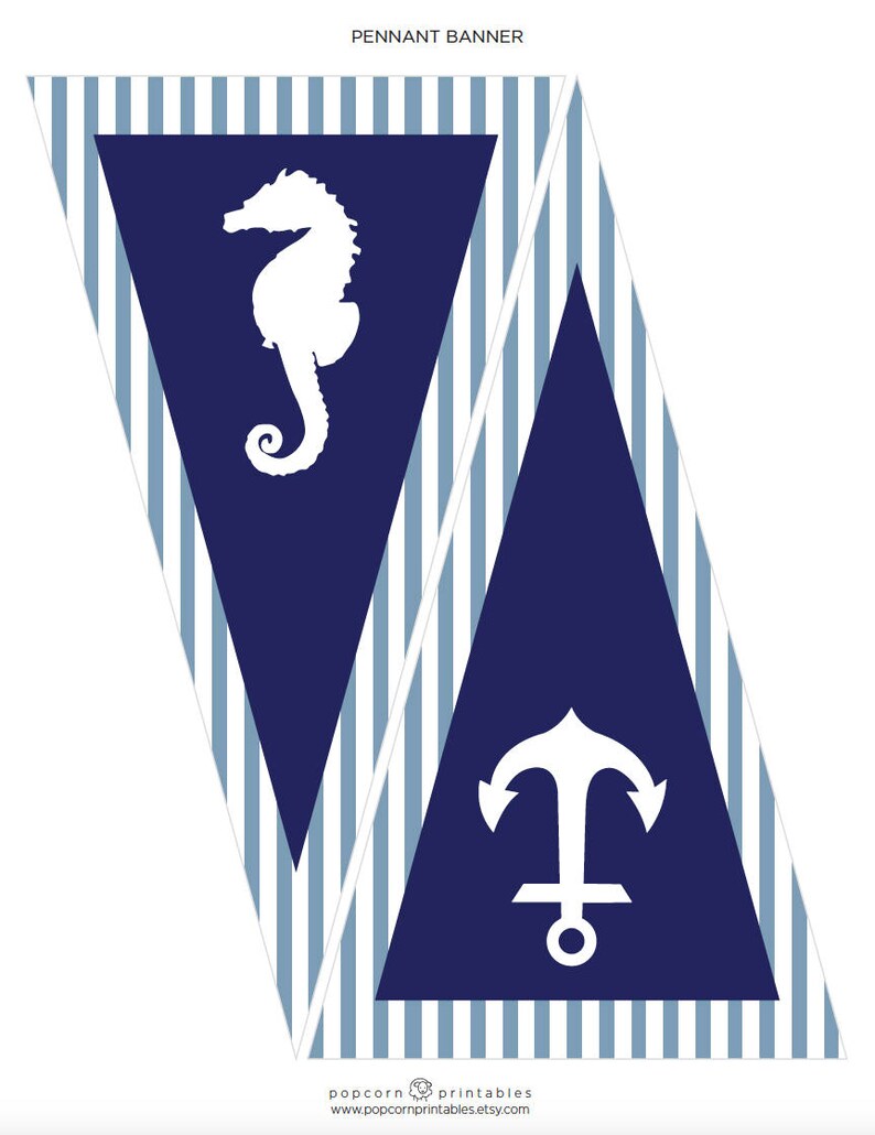 Nautical Happy Birthday Printable Banner Instant Download - Etsy