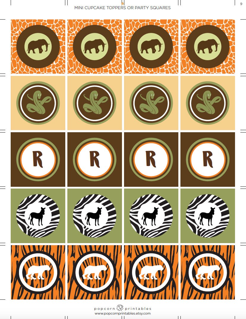 Safari Printable Party Package Birthday Collection Fully - Etsy