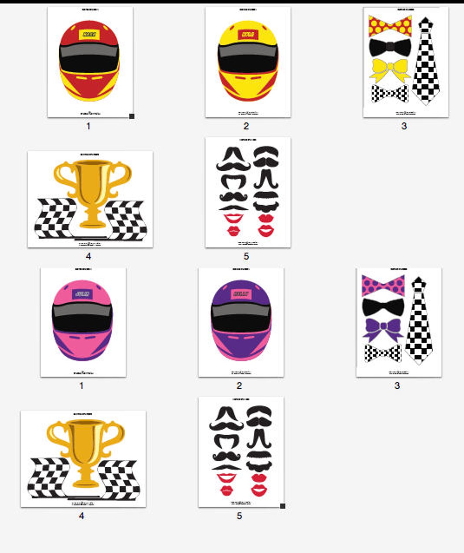 Race Car Photo Booth Props DIY Instant Download Adobe Etsy