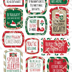 White Elephant Christmas Gift Tags Editable Text Instant Download PDF ...