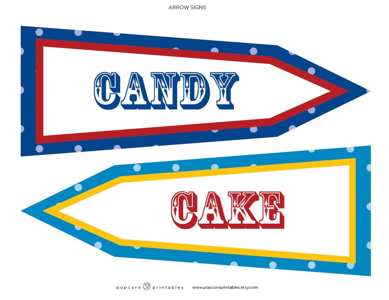 Carnival Party Signs Printable Editable Text PDF Instant - Etsy