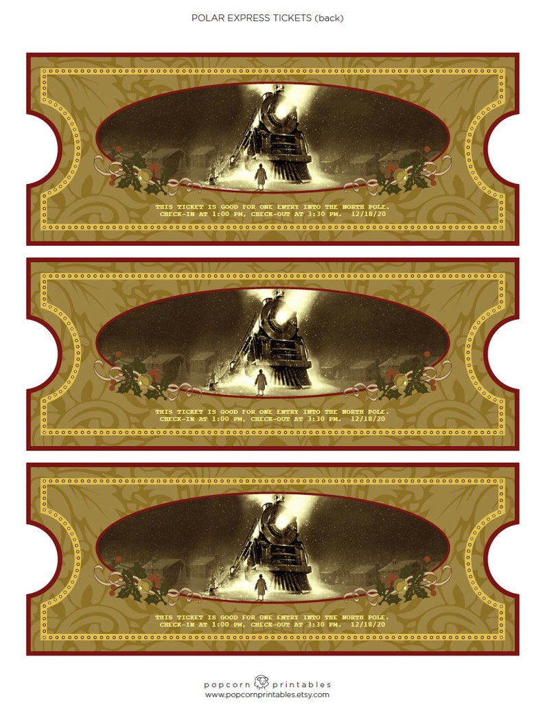 polar express tickets instant download pdf file school etsy
