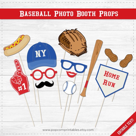 Baseball Photo Booth Props DIY Instant Download Adobe | Etsy