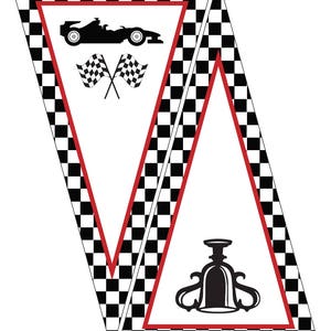 Race Car Pennant Banner- Editable Text PDF- Instant Download ...