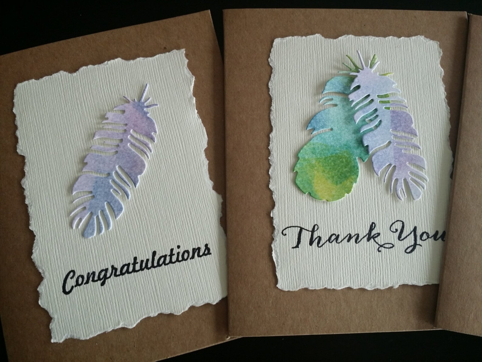 Rustic Kraft Cards Recycled Paper Handmade Watercolor Etsy