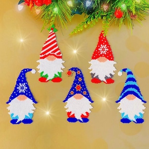 COMBO - Peyote Stitch and Brick Stitch Gnome Patterns, Digital Download, PDF Beaded Pattern, Beaded Pattern, Peyote Stitch, Brick Stitch