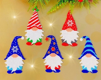COMBO - Peyote Stitch and Brick Stitch Gnome Patterns, Digital Download, PDF Beaded Pattern, Beaded Pattern, Peyote Stitch, Brick Stitch