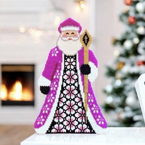 Peyote Stitch or Brick Stitch Santa Claus Pattern, Christmas Santa, PDF Beaded Pattern, Beaded Pattern, Peyote Stitch, Brick Stitch, Santa